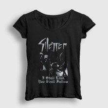 Presmono Kadın Siyah Lead Follow Silencer T-Shirt