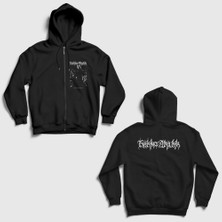 Presmono Unisex Siyah Pale Swordsman Kekht Arakh Sırt Baskılı Fermuarlı Kapüşonlu Sweatshirt