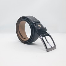 Paşala Leather Hakiki Deri Erkek Klasik Kemer Siyah 3,5 cm Çift Kat Deri Dayanıklı Tokalı Kutulu Teslimat