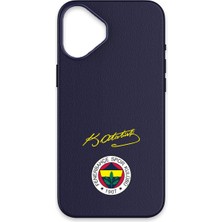 iPhone 16 Uyumlu Fenerbahçe Arma Atatürk Imza Deri Magsafe Lisanslı Telefon Kılıfı