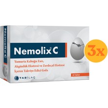 Nemolix C Yumurta Kabuğu Zarı 30 Tablet - 3 Adet (90 Tablet) - Dezenfektan Hediyeli (%72 Alkol)