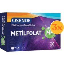 Osende Metilfolat 30 Tablet - 3 Adet (90 Tablet) - Dezenfektan Hediyeli (%72 Alkol)