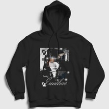 Presmono Unisex Siyah Different Hong Eunchae Le Sserafim Kapüşonlu Sweatshirt