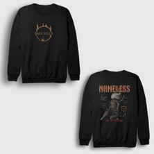 Presmono Unisex Siyah Nameless King Dark Souls Sırt Baskılı Sweatshirt