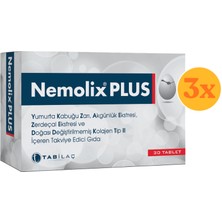Nemolix Plus Yumurta Kabuğu Zarı Tip Iı Kolajen 30 Tablet - 3 Adet (90 Tablet) - Dezenfektan Hediyeli (%72 Alkol)