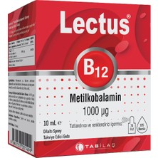 Lectus B12 Metilkobalamin 1000 Mcg Sprey 10 ml - Dezenfektan Hediyeli (%72 Alkol)