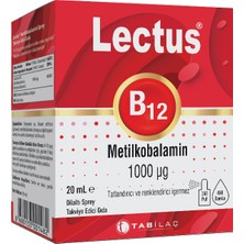 Lectus B12 Metilkobalamin 1000 Mcg Sprey 20 ml - Dezenfektan Hediyeli (%72 Alkol)