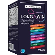 TABVITAMINS Longawin 30 Kapsül NR Nikotinamid Ribosid NMN Resveratrol PQQ - Dezenfektan Hediyeli (%72 Alkol)