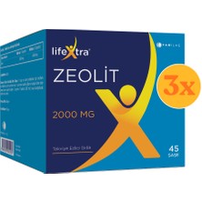 Lifextra Zeolit 2000 Mg 45 Saşe - 3 Adet (135 Saşe) - Dezenfektan Hediyeli (%72 Alkol)