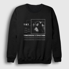 Presmono Unisex Siyah Band Txt Tomorrow x Together Sweatshirt
