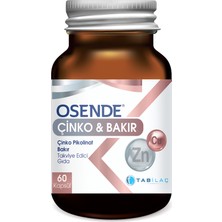 Osende Çinko Bakır 60 Kapsül - Dezenfektan Hediyeli (%72 Alkol)