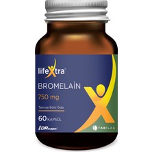 Lifextra Bromelain 750 Mg 60 Kapsül - Dezenfektan Hediyeli (%72 Alkol)