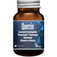 Quercin Fitozomal Kuersetin Bromelain Takviye Edici Gıda 30 Kapsül