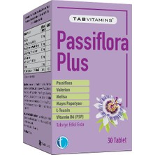 TABVITAMINS Passiflora Plus 30 Tablet Pasiflora Valerian Melisa Papatya L-Teanin - Dezenfektan Hediyeli (%72 Alkol)