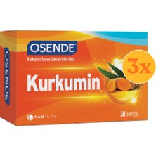 Osende Kurkumin 30 Kapsül - 3 Adet (90 Kapsül) - Dezenfektan Hediyeli (%72 Alkol)