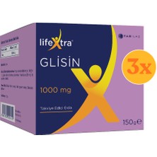 Lifextra Glisin Toz 150 gr - 3 Adet (450 Gr) - Dezenfektan Hediyeli (%72 Alkol)