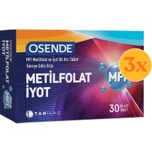 Osende Mfi Metilfolat & Iyot 30 Tablet - 3 Adet (90 Tablet) - Dezenfektan Hediyeli (%72 Alkol)