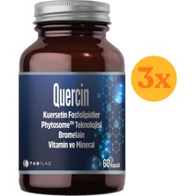 Quercin Fitozomal Kuersetin Bromelain 60 Kapsül - 3 Adet (180 Kapsül)