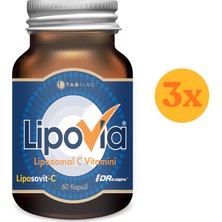 Lipovia Lipozomal Vitamin C Takviye Edici Gıda 60 Bitkisel Kapsül - 3 Adet (180 Kapsül)