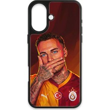 Belirtilmemiş iPhone 16 Uyumlu Galatasaray Noa Lang Gol Sevinci Cam Lisanslı Telefon Kılıfı