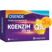 Osende Koenzim Q10 30 Kapsül - 3 Adet (90 Kapsül) - Dezenfektan Hediyeli (%72 Alkol)