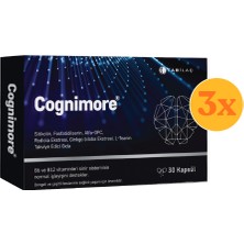 Cognimore 30 Bitkisel Kapsül Sitikolin Fosfatidilserin Alpha-Gpc Rhodiola Gingko Biloba L-Teanin - 3 Adet (90 Kapsül)