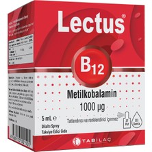 Lectus B12 Metilkobalamin 1000 Mcg Sprey 5 ml - Dezenfektan Hediyeli (%72 Alkol)