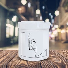 Asilmeydan Çizimsel Kız Küllük İllüstrasyon Baskılı Kül Tablası K-32