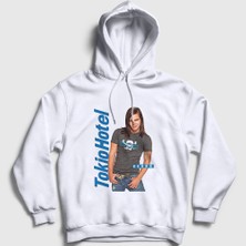 Presmono Unisex Beyaz Poster Georg Listing Tokio Hotel Kapüşonlu Sweatshirt