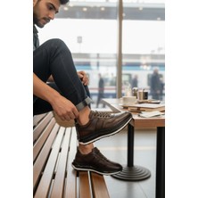 Enoch Erkek Hakiki Deri Yüksek Esnek Tabanlı Günlük Spor Ayakkabı Sneaker