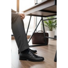 Enoch Erkek Hakiki Deri Klasik Esnek Yan Bantlı Günlük Ofis Ayakkabısı