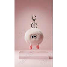 Luminary Atelier Peluş Aynalı Çanta Charmı & Anahtarlık – Sevimli Ponpon Tasarım Çift Taraflı Cep Aynası