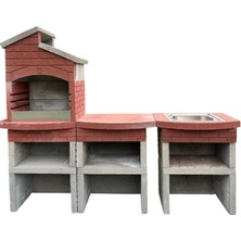 Büzsan Barbekü Beton Barbekü Lavabolu Masalı 70 Lik Mangallık