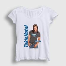 Presmono Kadın Beyaz Poster Georg Listing Tokio Hotel T-Shirt