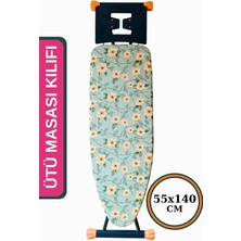 Asev Home İpli Ayarlanabilir Isıya Dayanıklı Keçeli Büyük Boy Ütü Masası Kılıfı Örtüsü Bezi 55X140 cm Aden