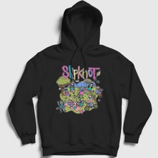 Presmono Unisex Siyah Picnic Piknik Metal Slipknot Kapüşonlu Sweatshirt