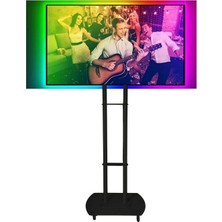 Kevega Tekerlekli Mobil Televizyon Standı + Tv Renk Senkronizasyon Cihazı (Ambilight Uyumlu)