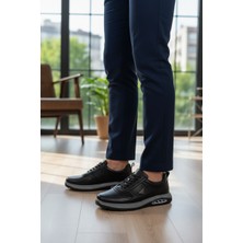 Enoch Erkek Deri Panelli Hava Kanallı Esnek Tabanlı Günlük Spor Ayakkabı