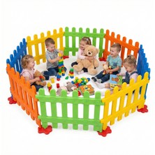 Bahçe Oyuncak 8 Parçalı Oyun Çiti ve Top Havuzu 200 cm Genişlik Anaokulu Tipi Güvenli Alan