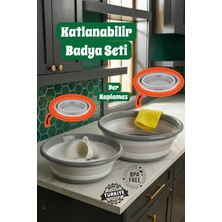 Muf Home Qlux Ideas 2'li Katlanabilir Silikon Badya Seti Pratik Yerden Tasarruf Sağlar (5 Lt + 9 Lt) Bpa Içermez