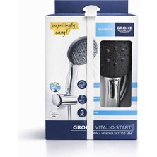 Grohe Vitalio Start Duş Seti 110 mm – 3 Fonksiyonlu El Duşu, Duvar Askılı Duş Başlığı Seti, Quickfix Montaj, Su Tasarruflu