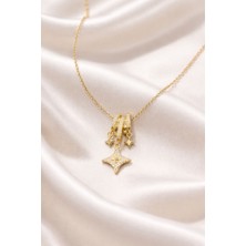 Suzi Shine Çelik Zirkon Taşlı Luis Charm Kolye