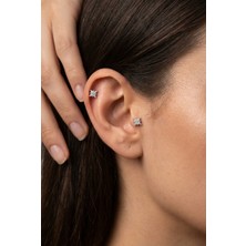 Zirkon Taşlı Zarif Yıldız Detay Çelik Tragus Helix Piercing
