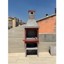 Büzsan Barbekü Hazır Beton Barbekü Davlumbazlı Mangallık 70 Lik