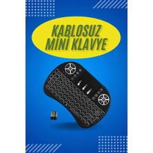 Dukkanıum Işıklı Kablosuz Mini Klavye ve Dokunmatik Mouse Seti Türkçe Kablosuz
