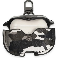 Dukkanıum Newface Airpods Pro 2 (2.nesil) Çanta Kamuflaj Deri Kılıf - Gri