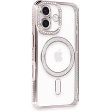 Dukkanıum Newface Iphone 16 Plus Kılıf Joke Simli Magneticsafe Kılıf - Pembe