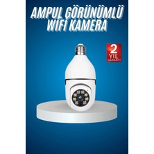 Dukkanıum Wifi Güvenlik Kamerası Çift Kameralı Ampule Takılabilir Sensörlü