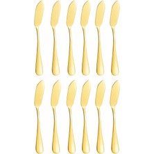Chavin 12 Adet Çelik Gold Renk Tereyağ Reçel Kahvaltı Bıçağı CIN618SR-12