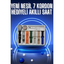 Dukkanıum Akıllı Saat 7 Kordon Hediyeli Takvim Alarm Nabız Ölçer Bildirim Görme Sesli Görüşme